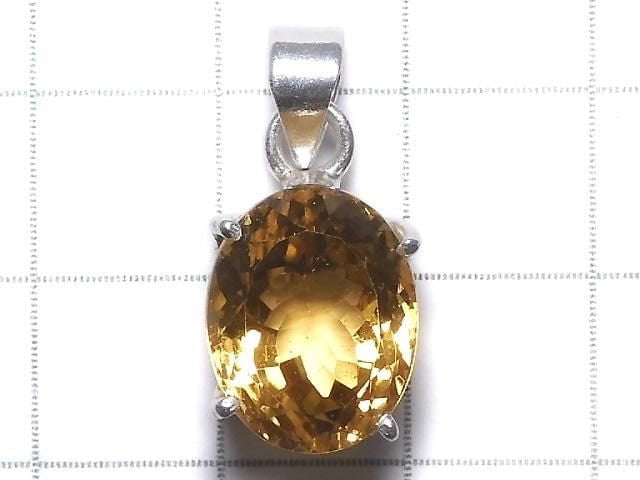 [Video][One of a kind] High Quality Brandy Citrine AAA Faceted Pendant Silver925 NO.52