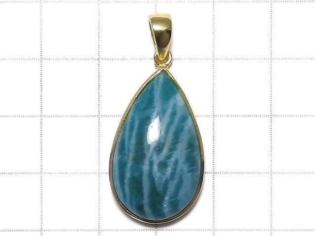 [Video][One of a kind] Amazonite AAA- Pendant 18KGP NO.233