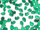 [Video]High Quality Green Onyx AAA Loose stone Pear shape Faceted 8x6mm 5pcs