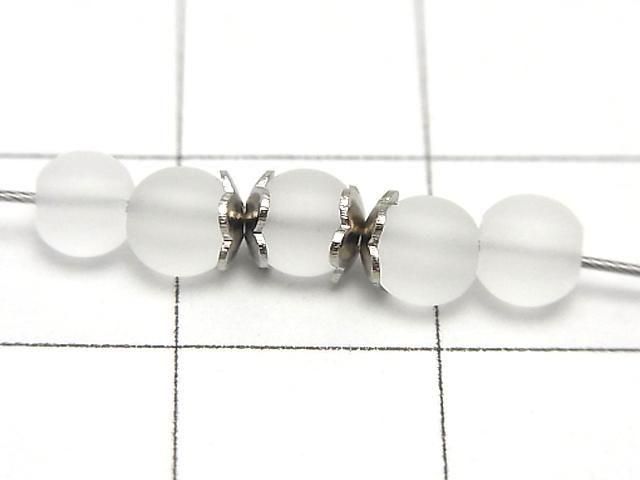 Metal parts bead cap 4x4x1.2mm silver color 10pcs