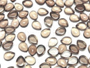 [Video]High Quality Smoky Quartz AAA Pear shape Cabochon 8x6mm 5pcs