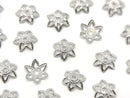 Metal parts Bead cap 7x7x0.5mm Silver color 10pcs
