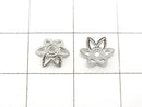 Metal parts Bead cap 7x7x0.5mm Silver color 10pcs
