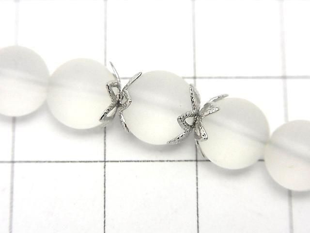 Metal parts Bead cap 7x7x0.5mm Silver color 10pcs