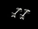 Silver925 Earstuds & Earnuts with Countersunk Head [4.5mm] Flower Shape, No Coating, 2 Pairs