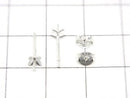 Silver925 Earstuds & Earnuts with Countersunk Head [4.5mm] Flower Shape, No Coating, 2 Pairs