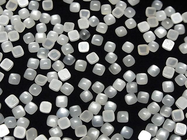 [Video] White Moonstone AAA Square Cabochon 4x4mm 10pcs