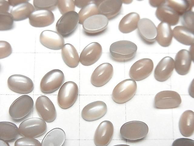 [Video]Brown-Gray Moonstone AAA Oval Cabochon 6x4mm 10pcs