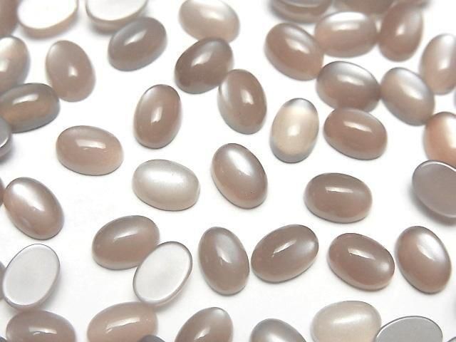 [Video]Brown-Gray Moonstone AAA Oval Cabochon 7x5mm 10pcs