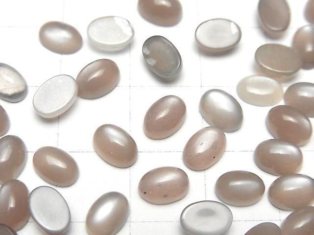 [Video]Brown-Gray Moonstone AAA Oval Cabochon 7x5mm 10pcs