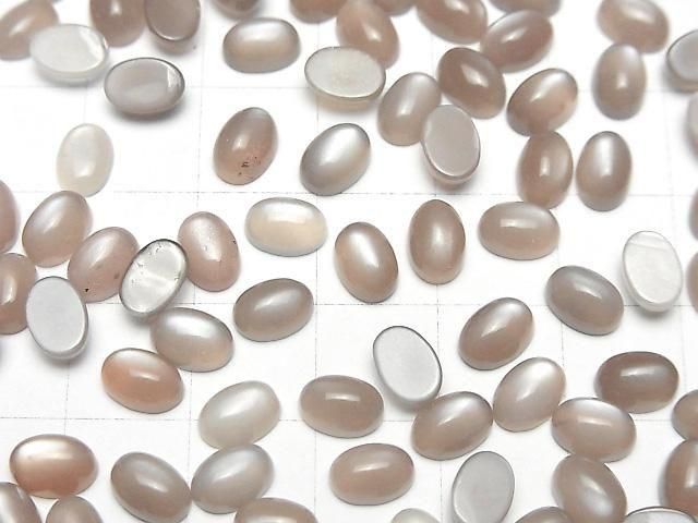 [Video]Brown-Gray Moonstone AAA Oval Cabochon 7x5mm 10pcs
