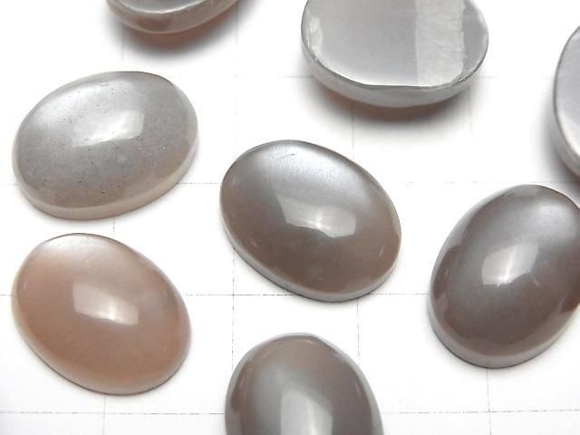 [Video] Brown-Gray Moonstone AAA- Oval Cabochon 16x12mm 2pcs