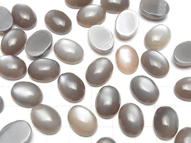 [Video] Brown-Gray Moonstone AAA- Oval Cabochon 16x12mm 2pcs
