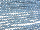 [Video]High Quality! Cubic Zirconia AAA Faceted Round 2mm [Blue Gray] 1strand beads (aprx.14inch/35cm)