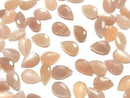 [Video]High Quality Peach Moonstone AAA- Loose stone Pear shape Faceted 12x8mm 3pcs