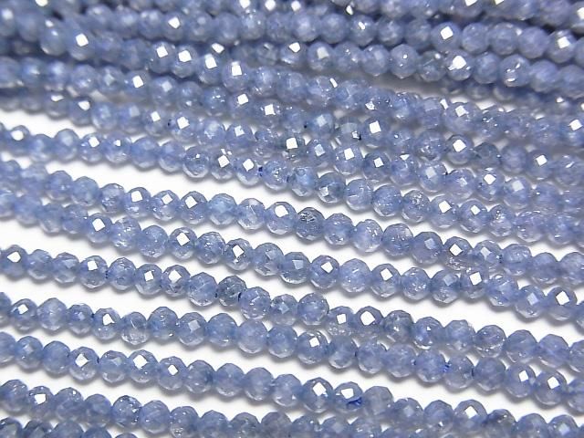 [Video]High Quality! Cubic Zirconia AAA Faceted Round 2mm [Navy Blue] 1strand beads (aprx.14inch/35cm)