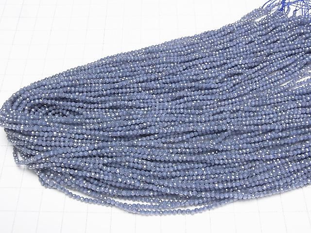 [Video]High Quality! Cubic Zirconia AAA Faceted Round 2mm [Navy Blue] 1strand beads (aprx.14inch/35cm)