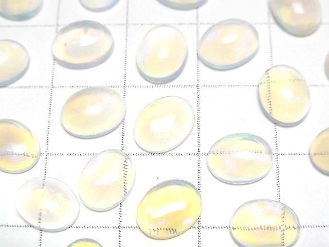 [Video]High Quality Ethiopia Water Opal AAA- Oval Cabochon 9x7mm 3pcs
