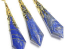 [Video] Lapislazuli AA Pendulum 72x16x16mm with chain Gold color 1pc