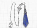 [Video] Lapislazuli AA Pendulum 72x16x16mm with chain Silver color 1pc