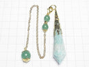 [Video] Amazonite AA Pendulum 72x16x16mm with chain Gold color 1pc