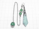 [Video] Amazonite AA Pendulum 72x16x16mm with chain, silver color, 1pc