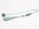 [Video] Amazonite AA Pendulum 72x16x16mm with chain, silver color, 1pc
