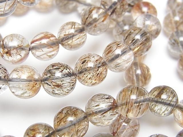 Mica in Quartz AAA- Round 9mm Bracelet