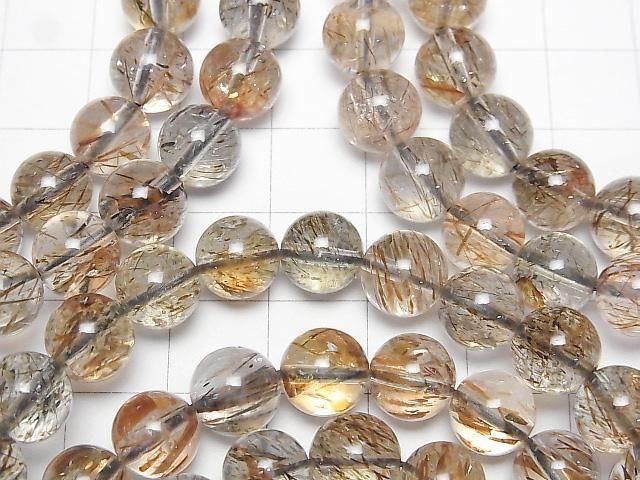 Mica in Quartz AAA- Round 9mm Bracelet