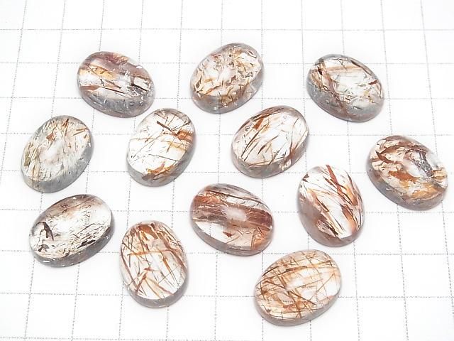 [Video]Copper Rutilated Quartz AAA Oval Cabochon 20x15mm [Light color] 1pc
