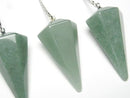 [Video] Green Aventurine AAA- Pendulum 36x18x18mm with chain 1pc