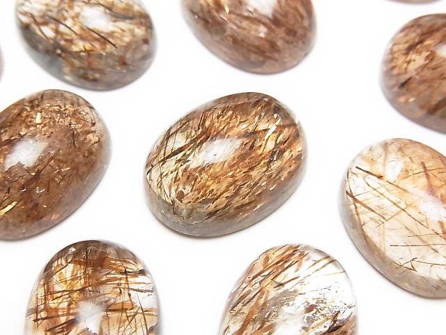 [Video]Copper Rutilated Quartz AAA Oval Cabochon 20x15mm 1pc