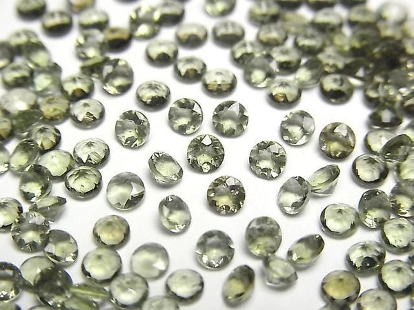 [Video]High Quality Moldavite AAA Loose stone Round Faceted 3x3mm 5pcs