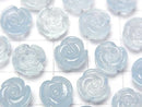 [Video]Aquamarine AAA- Rose 10mm [Half Drilled Hole] 2pcs