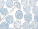 [Video]Aquamarine AAA- Rose 10mm [Surface/Half Drilled Hole] 2pcs