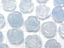 [Video]Aquamarine AAA- Rose 10mm [Surface/Half Drilled Hole] 2pcs