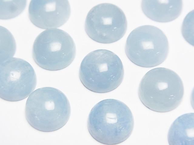 [Video]Aquamarine AA++ Round Cabochon 10x10mm 2pcs
