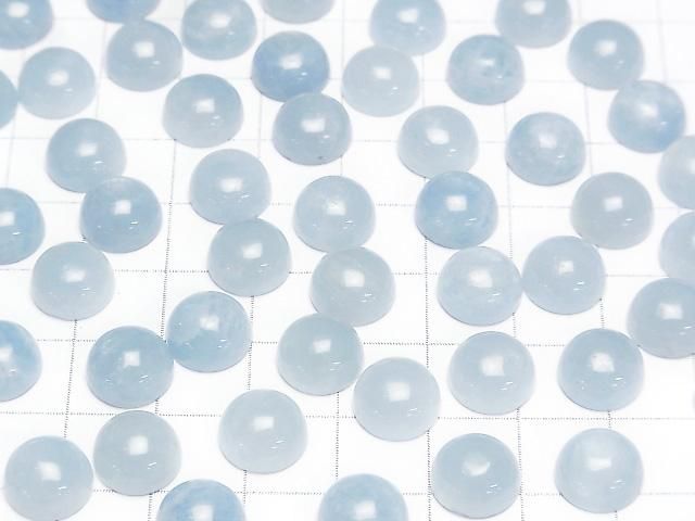 [Video]Aquamarine AA++ Round Cabochon 10x10mm 2pcs