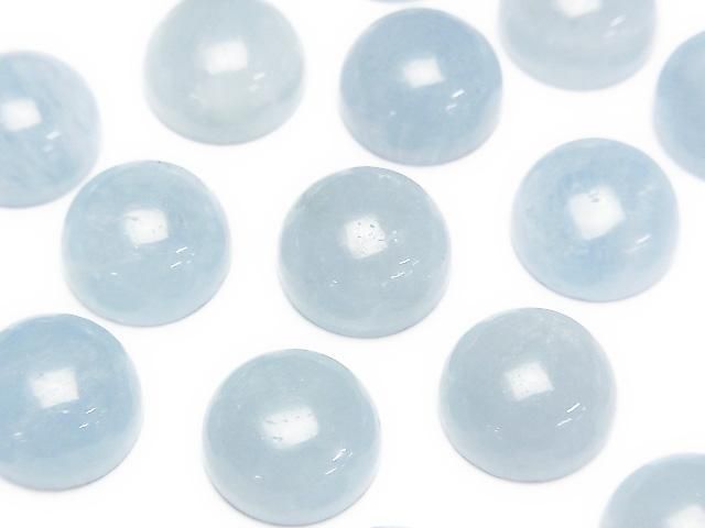 [Video]Aquamarine AA++ Round Cabochon 12x12mm 2pcs