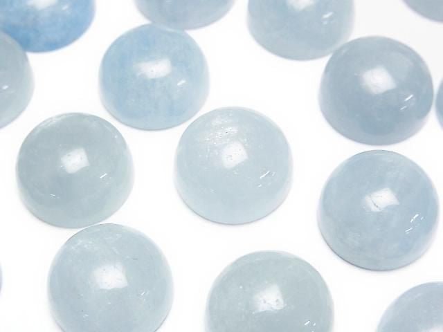 [Video]Aquamarine AA++ Round Cabochon 14x14mm 2pcs