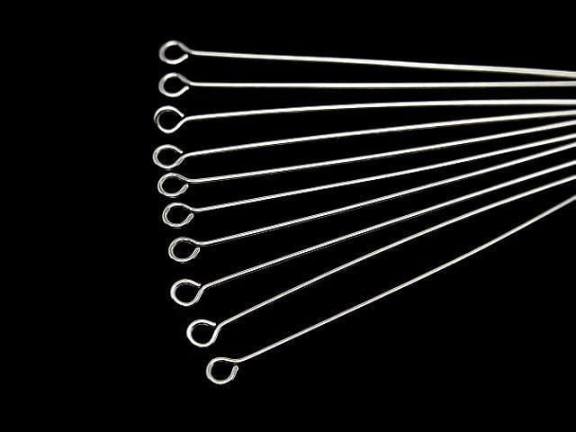 Silver925  Eye Pin [0.5x20][0.5x25][0.5x30][0.5x40] Rhodium Plated  10pcs