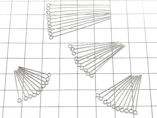 Silver925  Eye Pin [0.5x20][0.5x25][0.5x30][0.5x40] Rhodium Plated  10pcs
