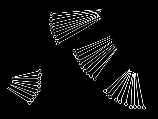 Silver925  Eye Pin [0.5x20][0.5x25][0.5x30][0.5x40] Rhodium Plated  10pcs