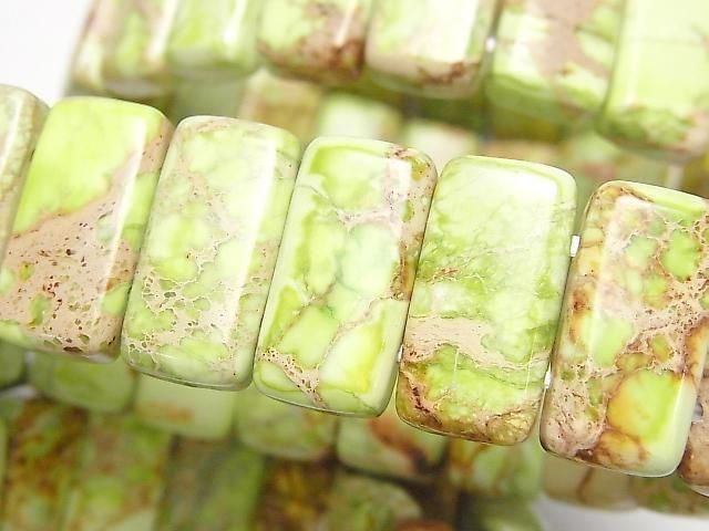 綠色高嶺石雙孔長方手鍊 (20x10x6mm 一串)