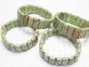 [Video] Green color Kaolinite 2-hole Rectangle 20x10x6mm 1strand (Bangle Bracelet)
