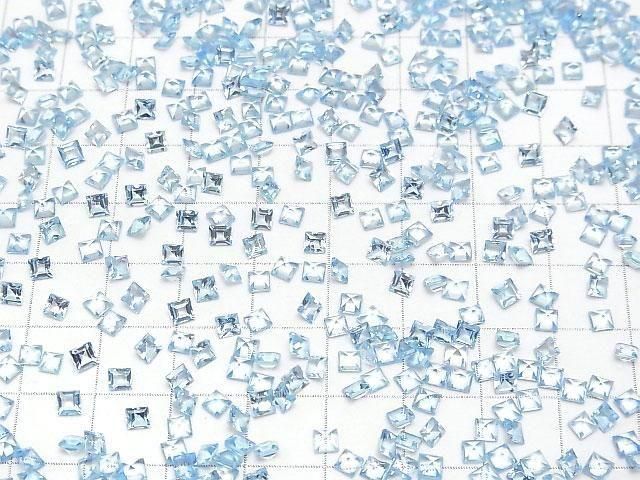 [Video]High Quality Sky Blue Topaz AAA Loose stone Square Faceted 3x3mm 10pcs