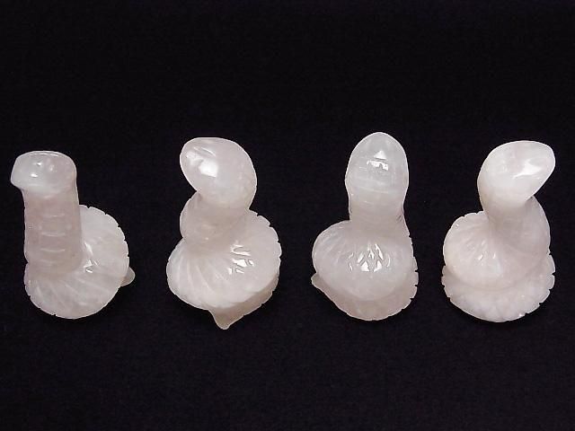 [Video] Rose Quartz Snake Motif 49x28mm [Undrilled] 1pc