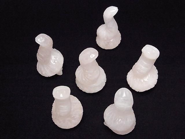 [Video] Rose Quartz Snake Motif 49x28mm [Undrilled] 1pc