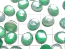 [Video] Green Onyx x White Shell x Crystal AAA- Oval Rose Cut 12x10mm 2pcs