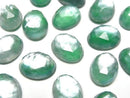 [Video] Green Onyx x White Shell x Crystal AAA- Oval Rose Cut 16x12mm 2pcs